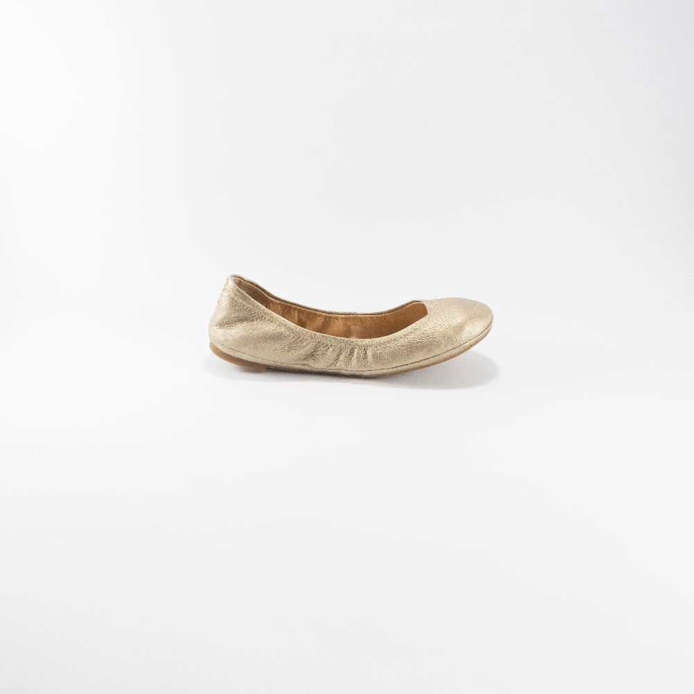 Lucky Brand Womens Emmie Flat Gold Size 5.5 M US - Picture 3 of 8